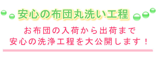 安心の布団クリーニング工程