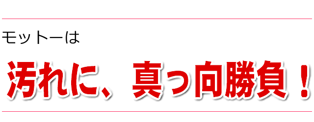 モットー、汚れに真っ向勝負