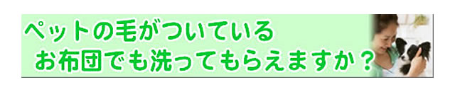 質問の内容：ペットの毛が付いた布団ですが、クリーニングを受け付けてくれますか？